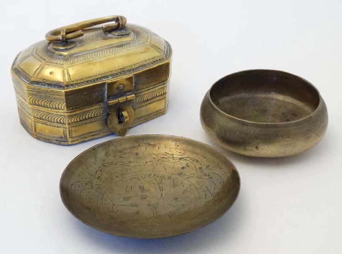 3 items of assorted brassware to include a brass (1 of 5)