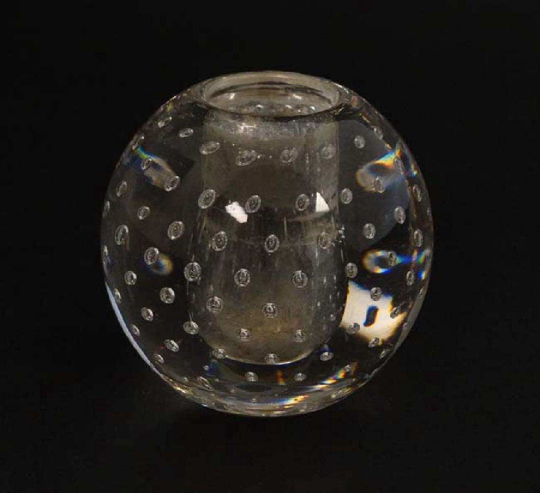 A glass candle / toothpick holder of spherical form (1 of 6)