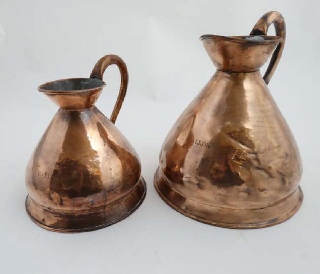 2 19thC / 20thC copper haystack / harvest jugs measures (1 of 14)
