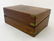 A 19thC walnut and brass writing slope / lap desk - 7