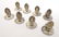 A set of 6 silver plate table place card settings / - 6