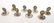 A set of 6 silver plate table place card settings / - 7