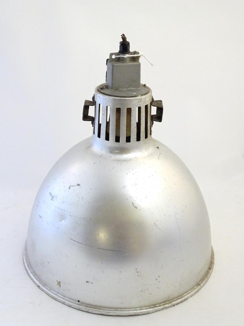 Vintage Industrial : an aluminium pendant light marked: Vintage Industrial : an aluminium pendant light marked ' Thorn DFLT 1000 , and measuring 19'' diameter and 20'' high.