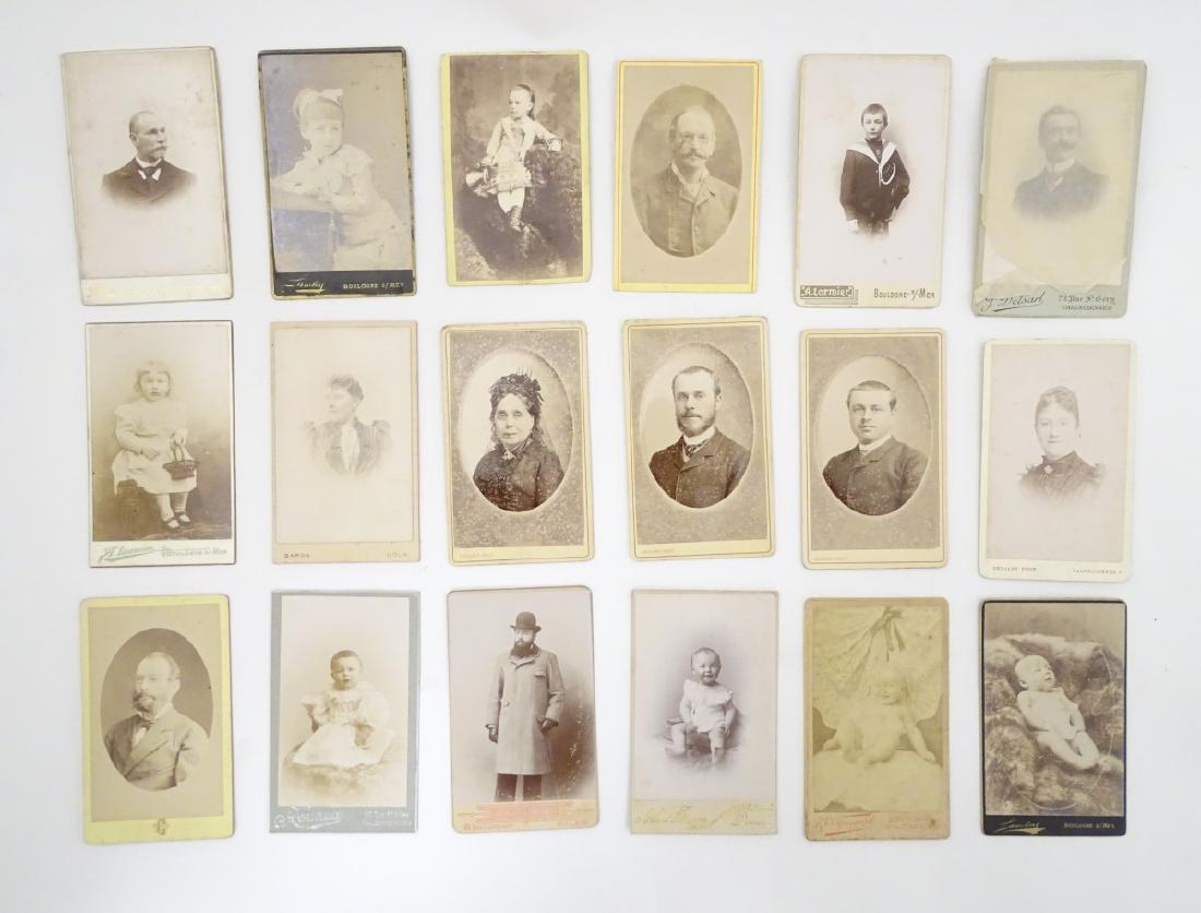 A collection of 19thC French & Belgian 'Carte de: A collection of 19thC French & Belgian 'Carte de Visite' photographs, comprising 43 studio portraits, photographers to include J. Delsart of Valenciennes, W. Damry - Maison C. Mouth of Lille, Lambert 