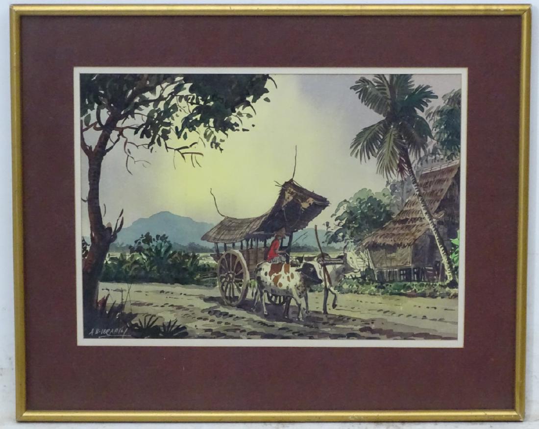 Abu Bakar Ibrahim (1925-1977), Indonesian, Watercolour, (1 of 6)
