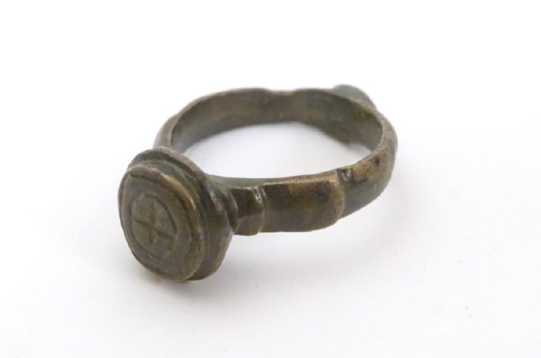 An Antique bronze ring reputed to be from the Byzantine: An Antique bronze ring reputed to be from the Byzantine period