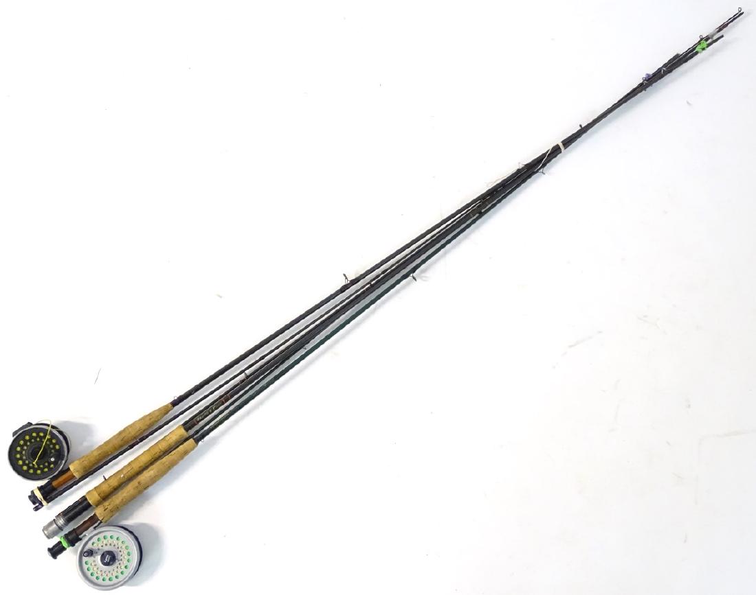 Fishing : Ducker and Son , Oxford , 2 sectional 9 Ft,: Fishing : Ducker and Son , Oxford , 2 sectional 9 Ft, 6/7, graphite fly rod with ABU Diplomat 178 reel , Greys of Alnwick 4/5 8'8'' ,2 sectional 'Oliver Edwards ' single hand fly rod with Leeda rimfly