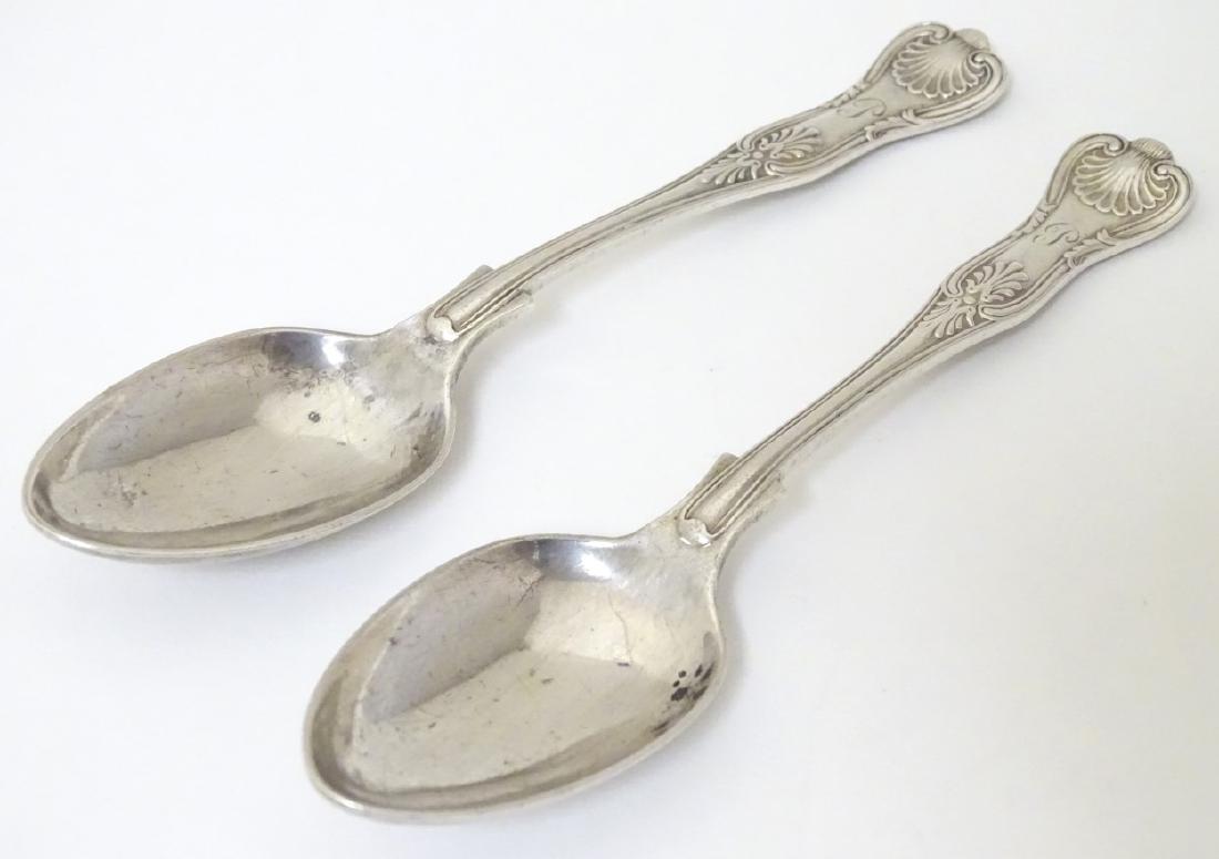 A pair of silver Kings pattern teaspoons hallmarked: A pair of silver Kings pattern teaspoons hallmarked Sheffield 1893 maker Mappin & Webb 5 1/4'' long (64g)