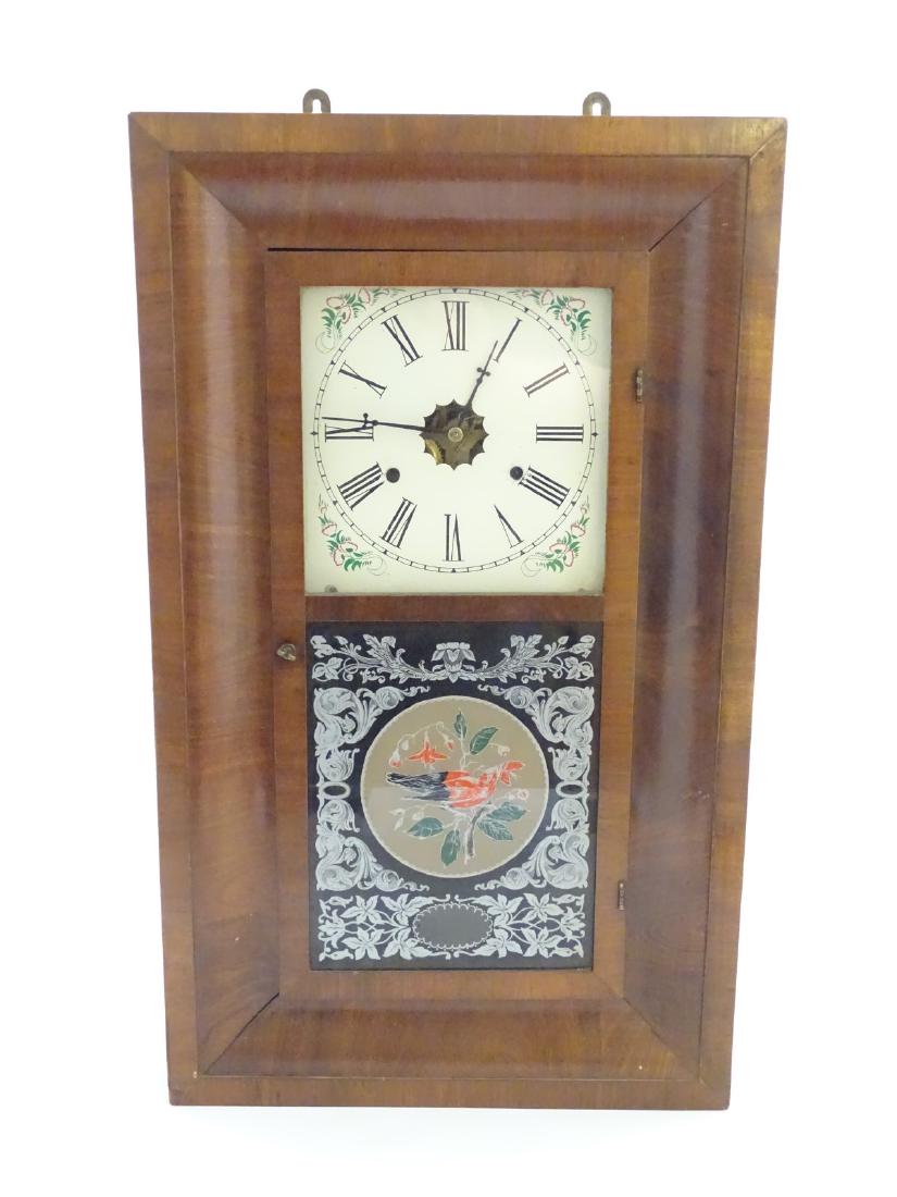 Wall Clock : a mahogany American 'Kipper ' 8 day Wall: Wall Clock : a mahogany American 'Kipper ' 8 day Wall Clock marked ' Jerome & Co , New Haven , Conn...' within, 26'' high x 15'' wide.