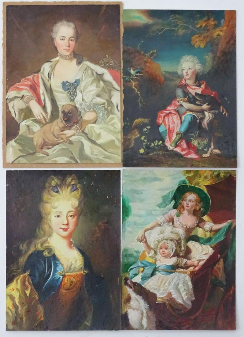 Follower of Louis-Michel Van Loo, Oil on board,: Follower of Louis-Michel Van Loo, Oil on board, 'Princess Ekaterina Golithayre 1759', Follower of Nicolus Delargiller, c. 1690, Oil on card, Follower of John Singleton Copley, Anglo- American, Oil on