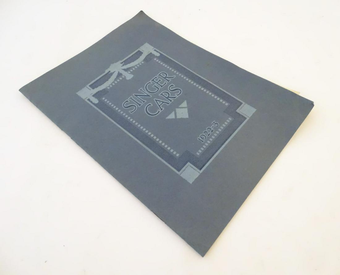 A Singer Cars sales catalogue, 1922-3: A Singer Cars sales catalogue, 1922-3