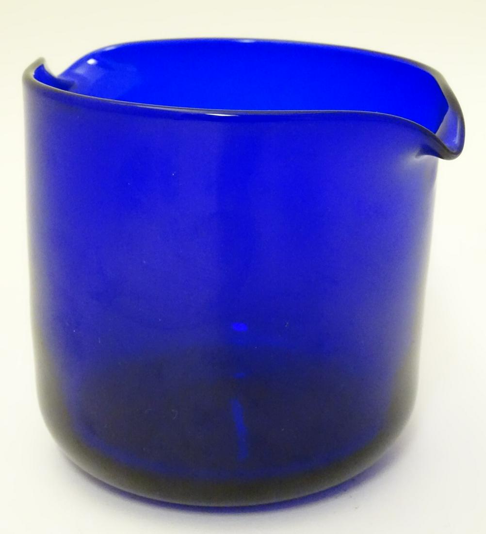 A 20thC Thomas Webb Bristol blue glass rinser, 4 1/2'': A 20thC Thomas Webb Bristol blue glass rinser, 4 1/2'' tall, signed under. Category: GLASS