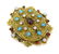 A gilt metal brooch set with moonstone turquoise and - 3