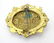 A gilt metal brooch set with moonstone turquoise and - 4