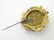 A gilt metal brooch set with moonstone turquoise and - 5