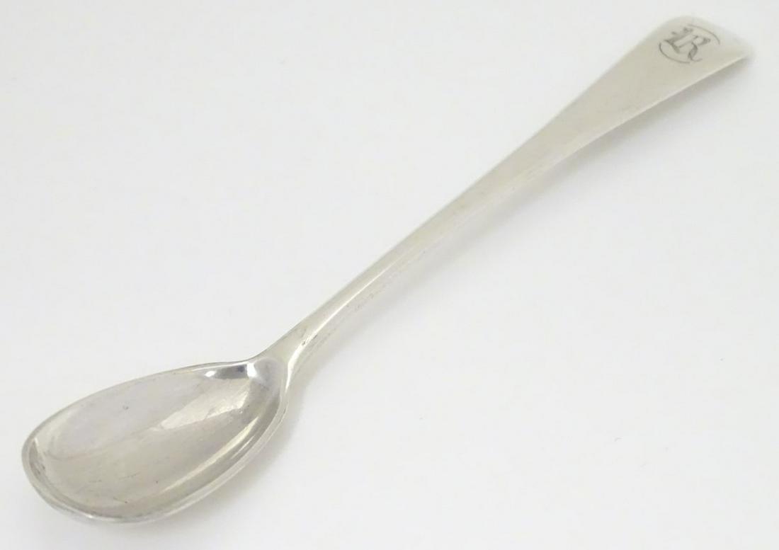 A silver old English pattern mustard spoon hallmarked: A silver old English pattern mustard spoon hallmarked London 1822 maker William Ely and William Fearn 4 3/4'' long (18g)