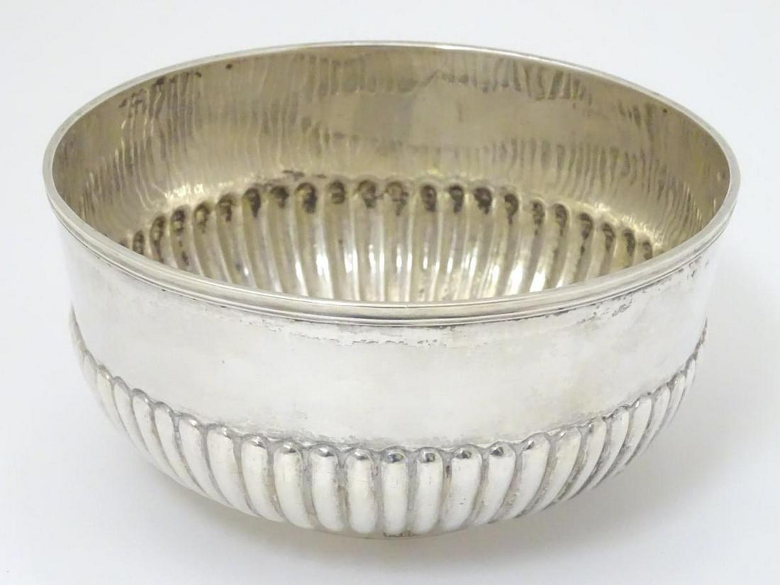 Chinese export silver : A white metal bowl marked 'Wang: Chinese export silver : A white metal bowl marked 'Wang Hing' 5'' diameter x 2 3/4'' high