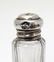 A small glass scent / perfume bottle with silver top - 5