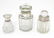 Three glass scent bottles with silver lids/collars. - 6