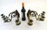 Lighting: a pair of early 20thC triple wall sconces, of - 10