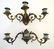 Lighting: a pair of early 20thC triple wall sconces, of