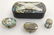 A papier mache snuff box, the hinged lid with mother of - 3