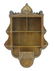 A c.1936 oak hanging shelf with a carved frame, walnut