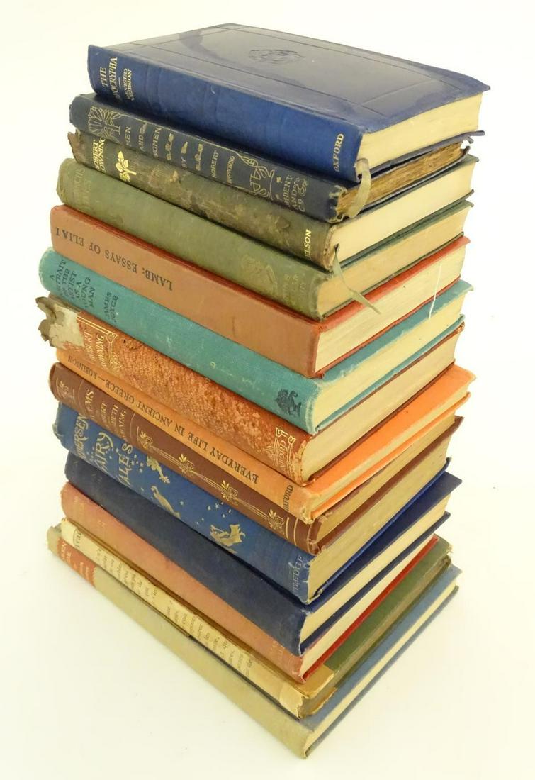 Books: A quantity of assorted books, titles to include: Books: A quantity of assorted books, titles to include A Portrait of the Artist as a Young Man, by James Joyce, Men and Women, by Robert Browning, Everyday Life in Ancient Greece, by C. E. Robinson, A