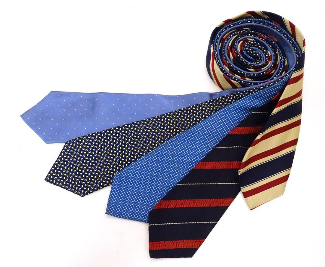 5 Turnbull & Asser, London silk ties in red and blue: 5 Turnbull & Asser, London silk ties in red and blue designs. (5)