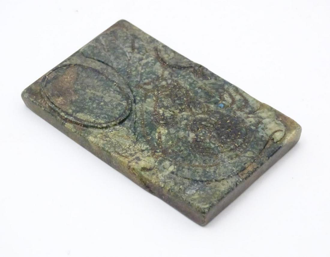 A Chinese hardstone inkstone depicting two birds. (1 of 4)