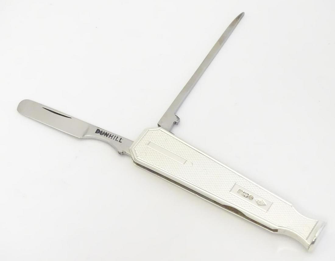 Dunhill : A silver handled smokers tool / tamper, with (1 of 8)