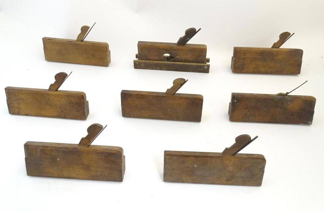 A collection of beech rebate planes, including examples (1 of 9)