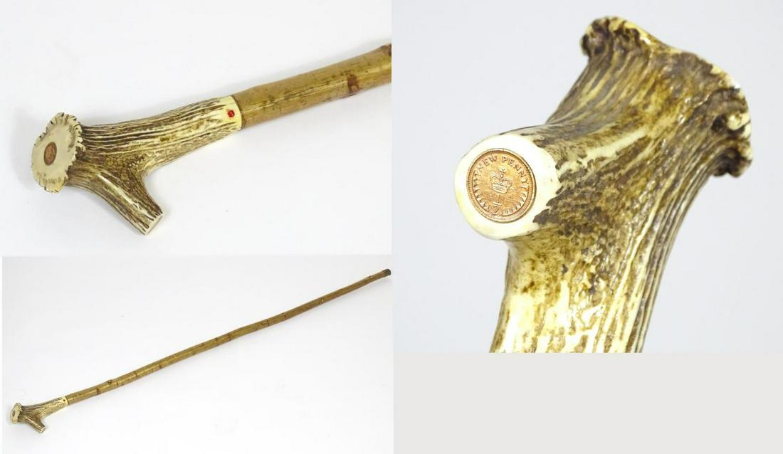 A sportsman's walking stick, the antler handle (1 of 9)