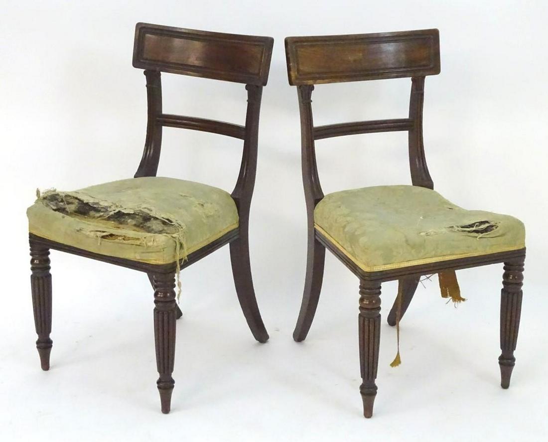 A pair of mahogany Regency side chairs, with shaped top (1 of 7)