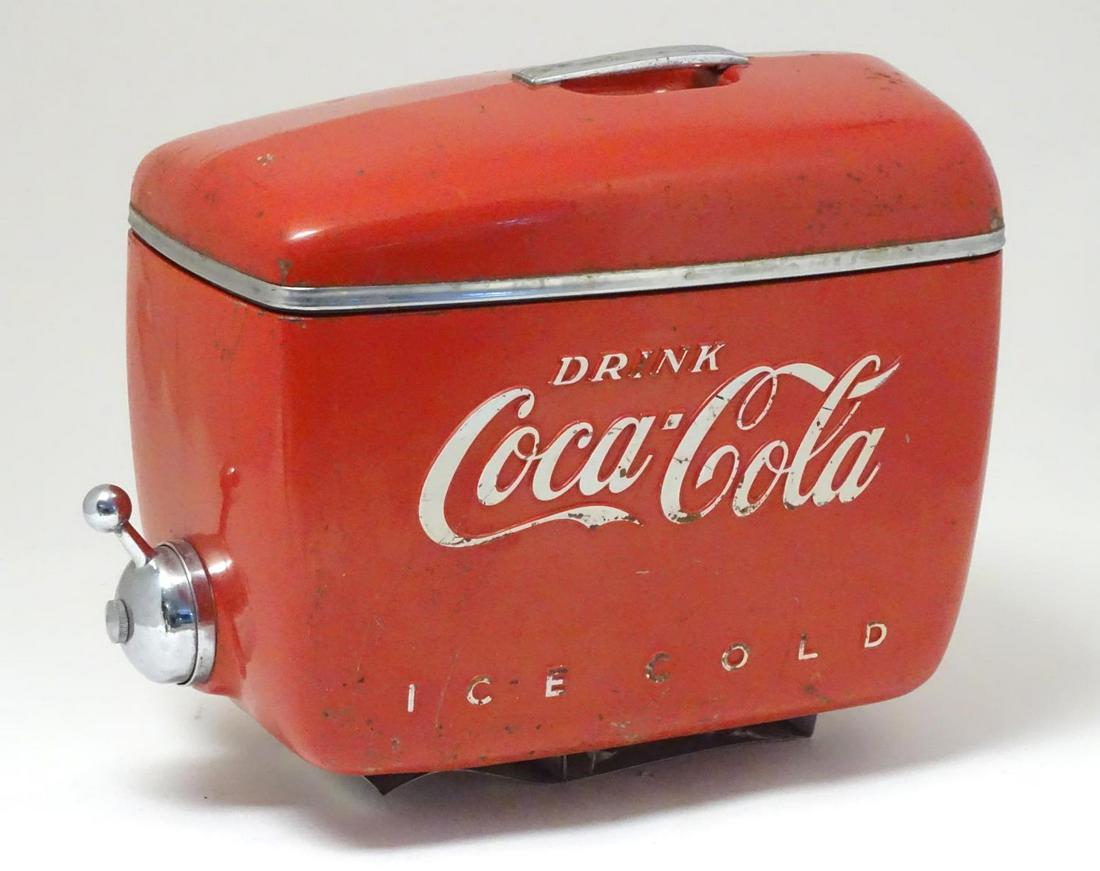 A 1950s counter top Coca Cola / Coke fountain: A 1950s counter top Coca Cola / Coke fountain dispensing machine, serial number L - 82533, 18" long Category Advertising