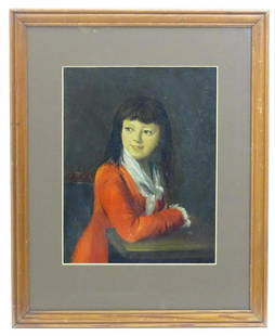 After Henri-Pierre Danloux (1753?1809), Over painted: After Henri-Pierre Danloux (1753?1809), Over painted print, A portrait of a young boy. Approx. 16 1/4" x 12 3/4" Category Prints