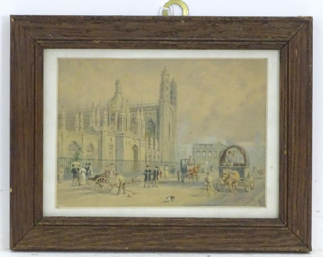 B. Foster, 19th century, Watercolour, A city street (1 of 4)