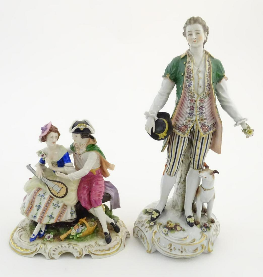 Two German porcelain figures, a model of a young man (1 of 10)