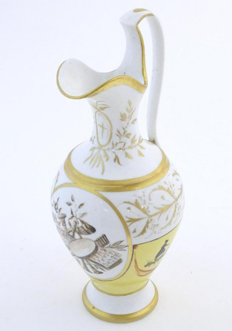 A Continental jug with hand painted decoration, the (1 of 6)