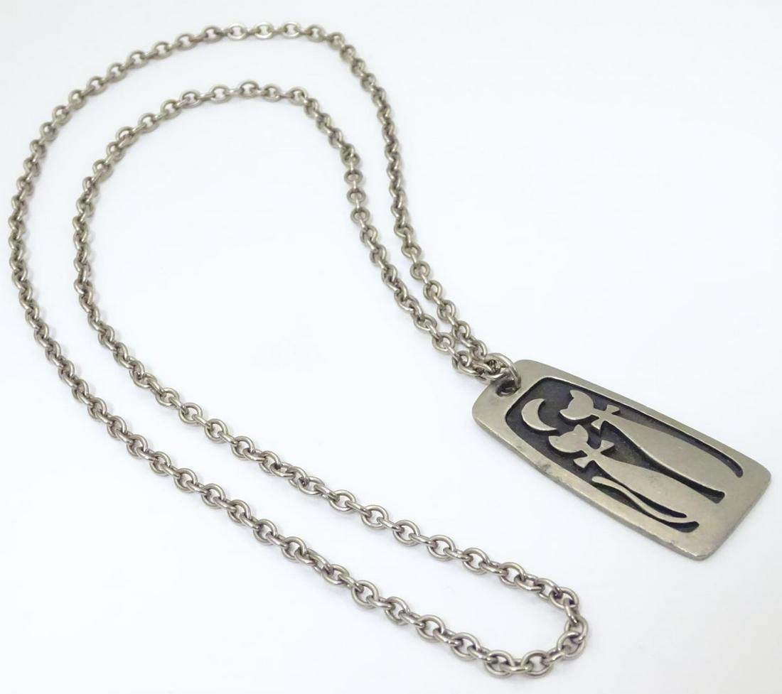 A Scandinavian vintage retro necklace with pewter (1 of 4)