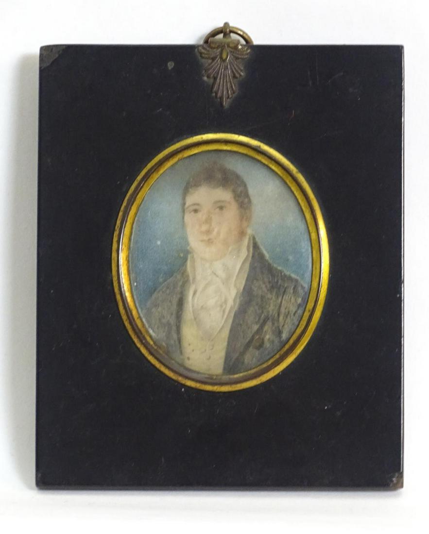 An early 19thC oval watercolour and body colour (1 of 5)