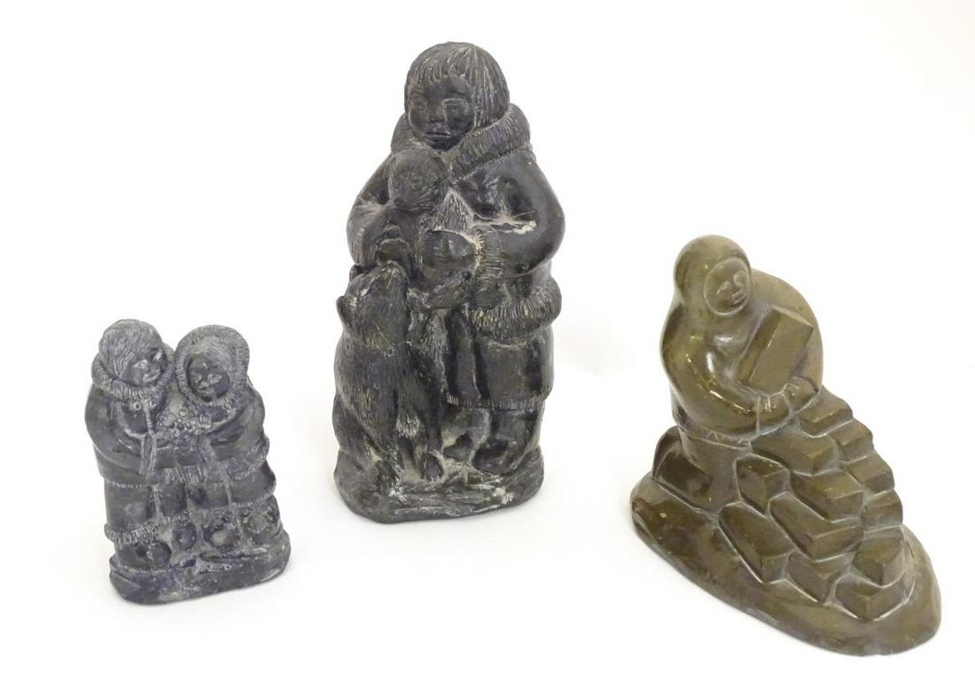 Two Canadian Wolf Original soapstone carvings, Aug 05, 2021 Claydon