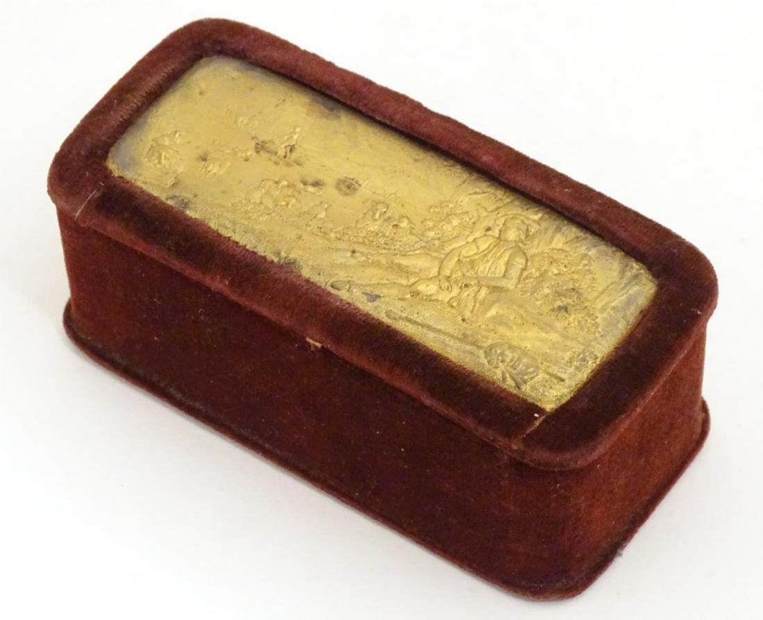A Victorian trinket box with velvet covering, the top (1 of 7)