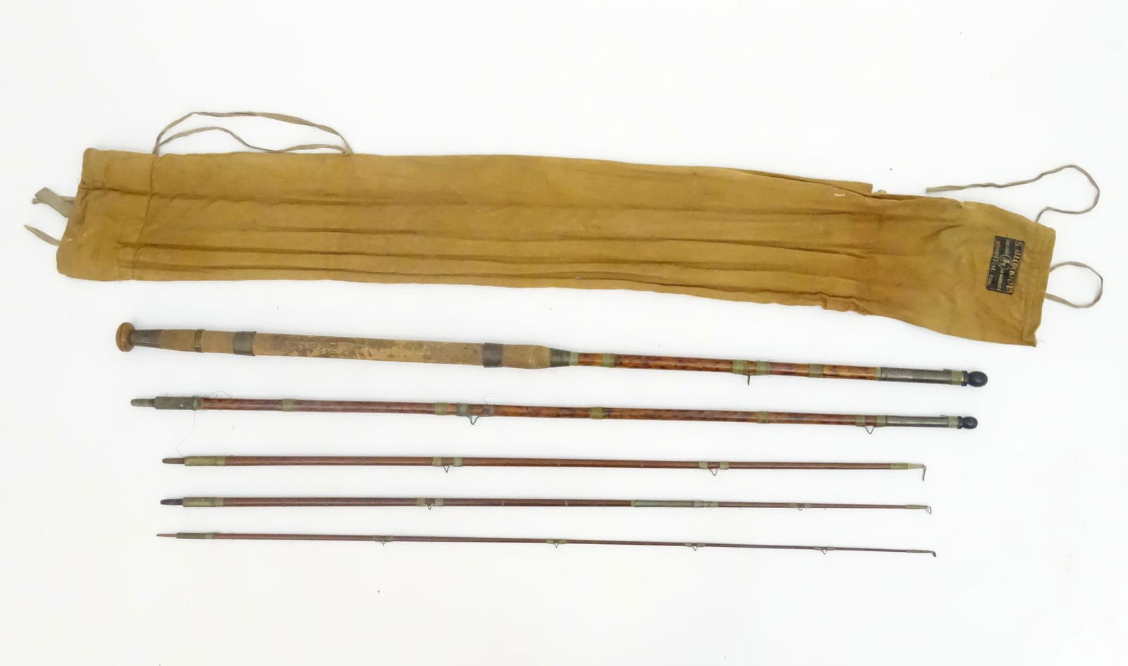 Fishing: an early 20thC Allcock's split bamboo 10' fly (1 of 5)