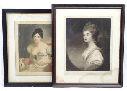 William Henderson after George Romney (1734-1802),: William Henderson after George Romney (1734-1802), Early 20th century, Mezzotint, The Duchess, Countess of Sutherland, Elizabeth Sutherland (1765-1839). Titled under. Together with, after Thomas Lawre