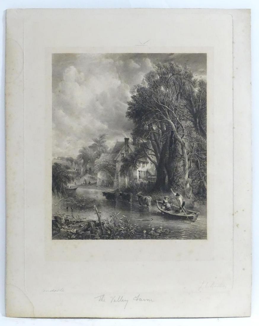 John C. Bentley (1809-1851) after John Constable: John C. Bentley (1809-1851) after John Constable (1776-1837), Steel engraving, The Valley Farm. Published c. 1850. Bears print sellers association blind stamp code ODO. Titled in pencil under. Approx.