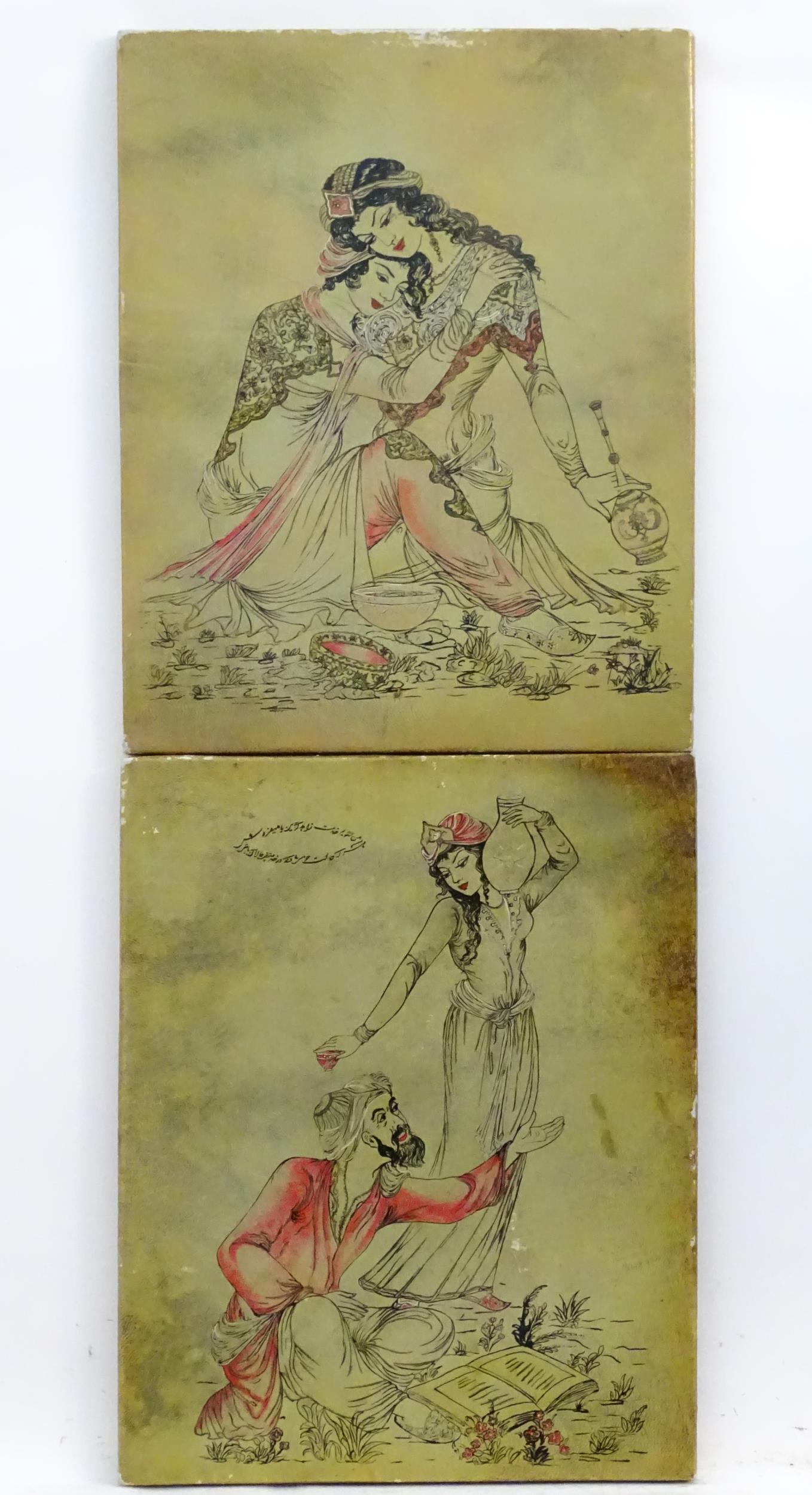 20th century, Persian School, Two hand coloured prints, (1 of 6)