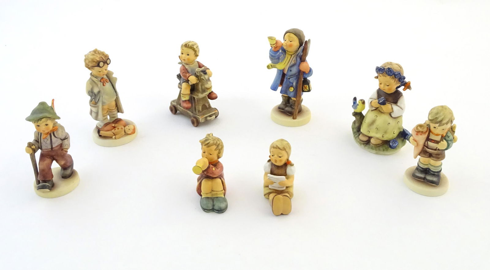 Eight Hummel / Goebel figure comprising Hear Ye, Hear (1 of 7)