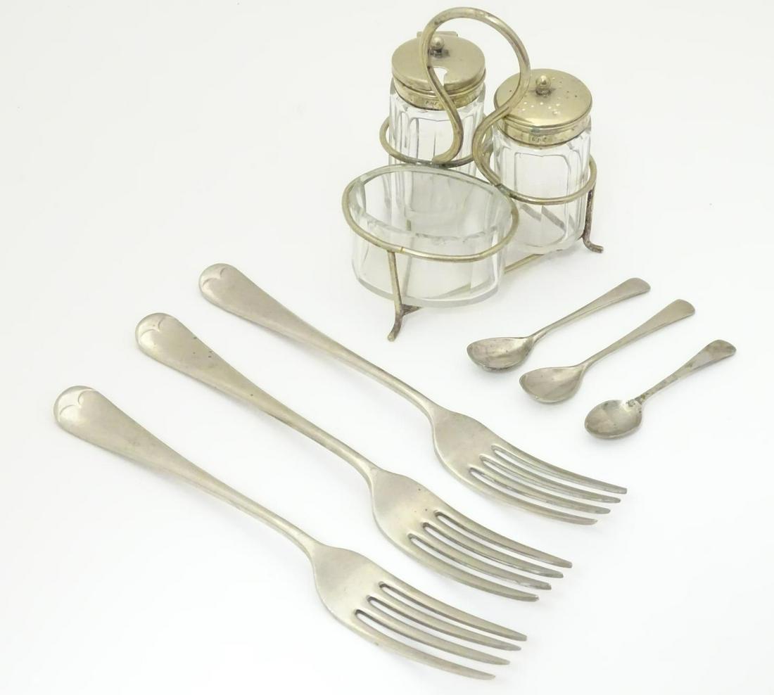 Militaria: an assortment of silver plated tableware (1 of 6)