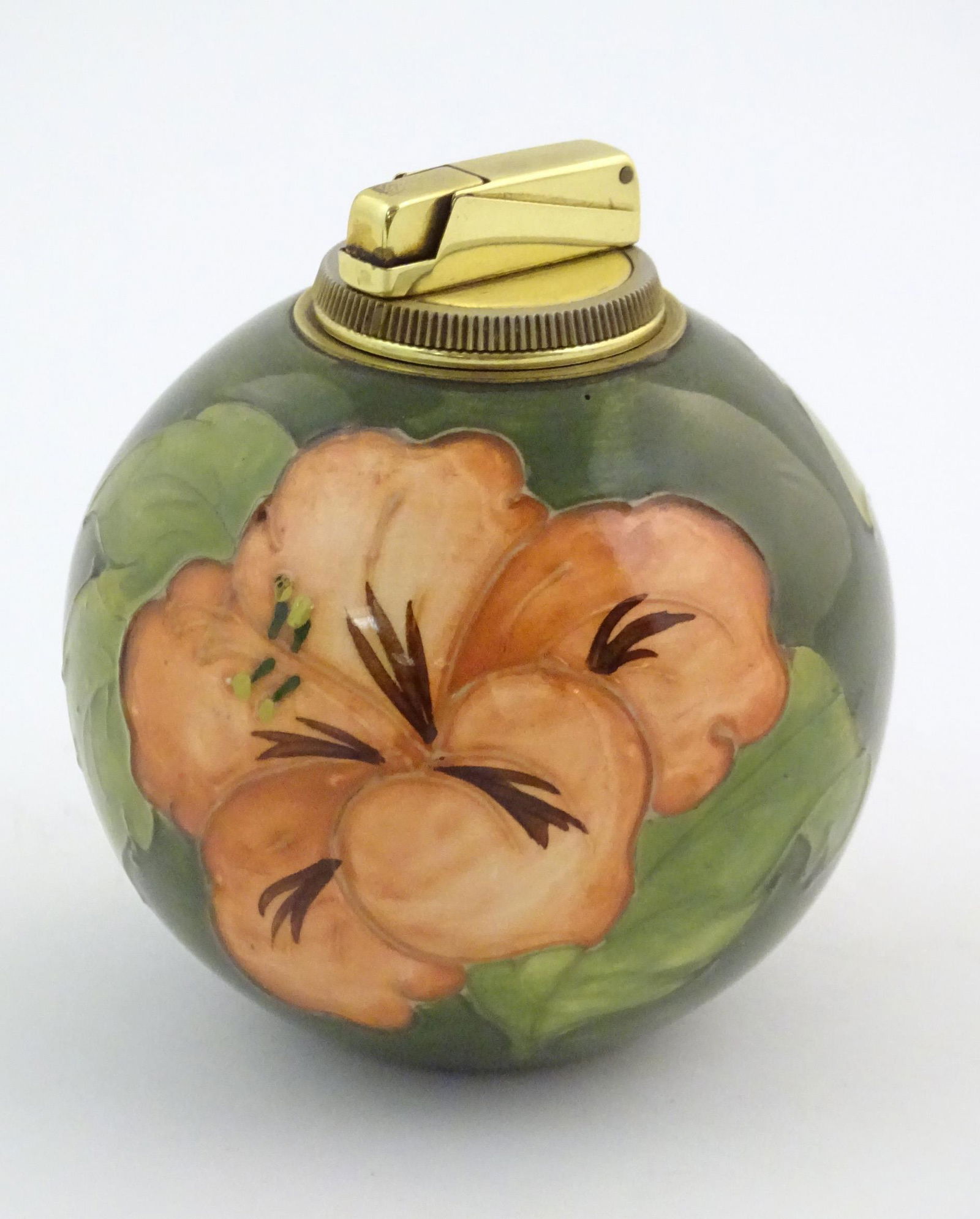 A Moorcroft table lighter of spherical form decorated (1 of 6)